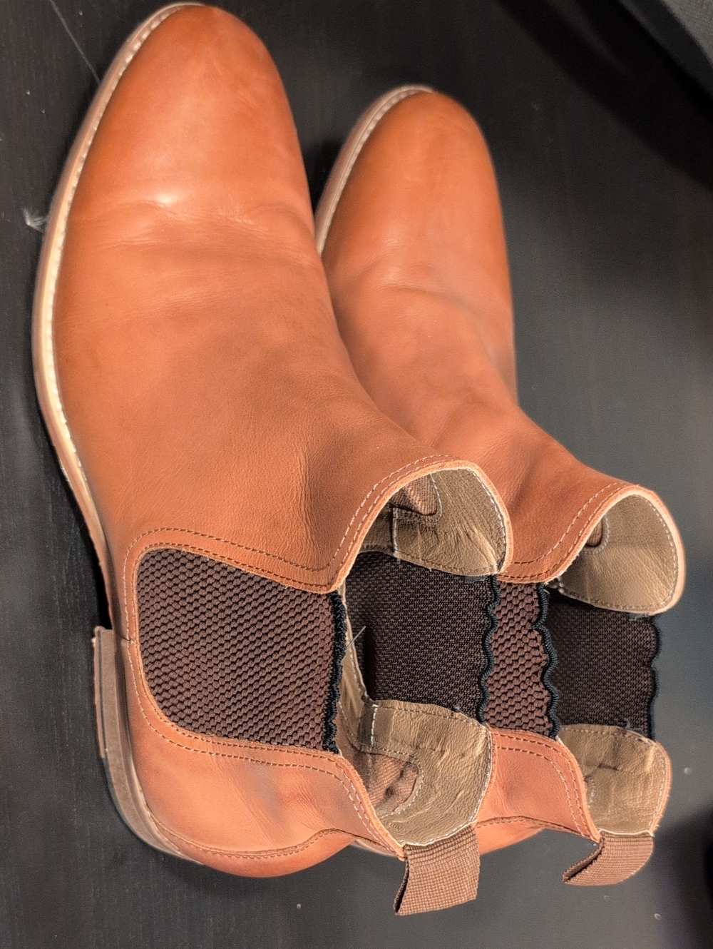 H&M Men's Chelsea Boots in Tan Brown Leather 10.5
